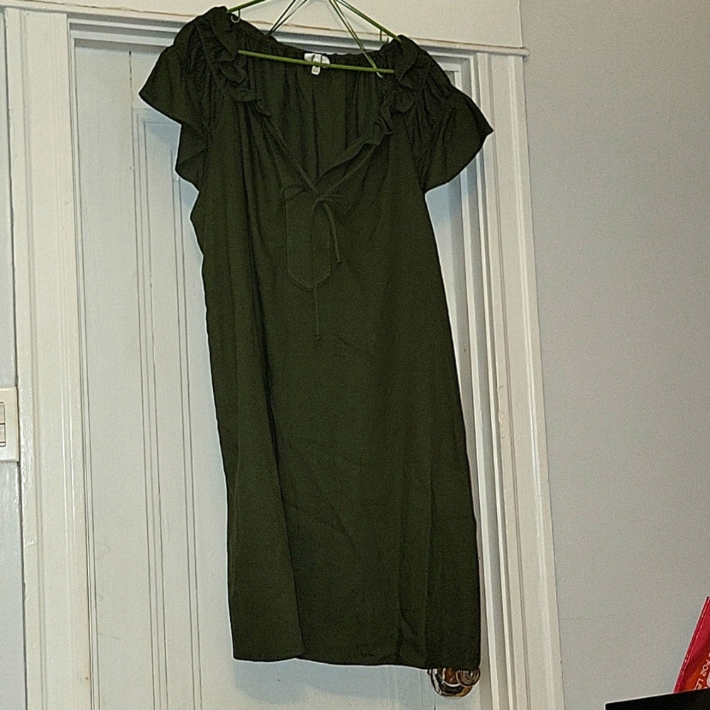 Olive mid calf dress 3x by Signature